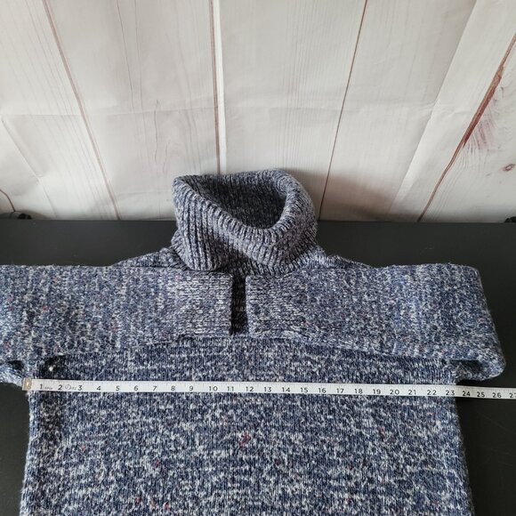Lou & Grey LOFT Chunky Cowl Neck Knit Sweater, Women’s L, Blue, EUC - Picture 5 of 6